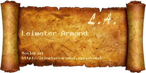 Leimeter Armand névjegykártya